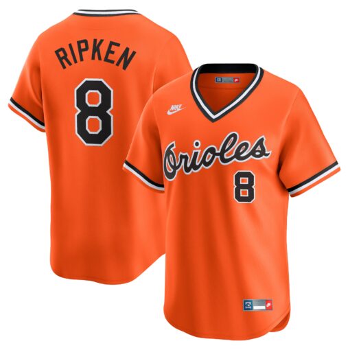 Men's Baltimore Orioles Cal Ripken Jr. Orange Throwback Cooperstown Limited Jersey