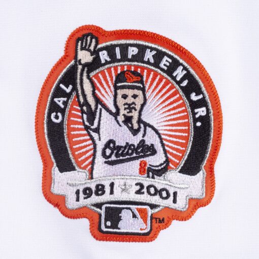 Men's Baltimore Orioles Cal Ripken Jr. White Cooperstown Collection 2001 Player Jersey - Image 8