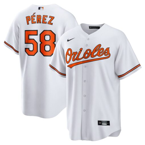 Men's Baltimore Orioles Cionel PÃ©rez White Home Player Jersey