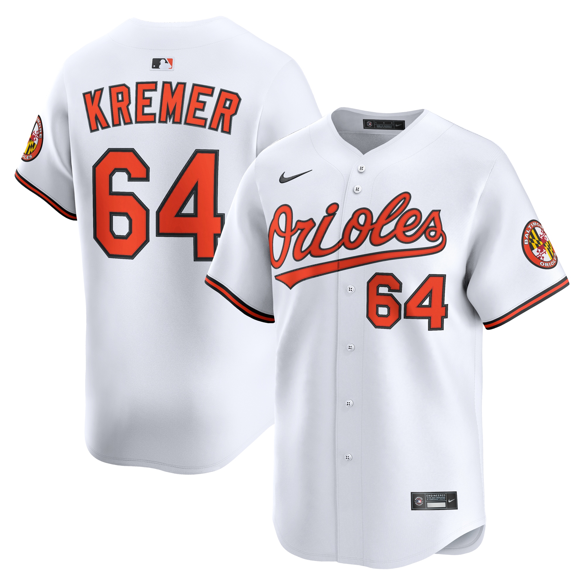 Men's Baltimore Orioles Dean Kremer White Alternate Limited Player Jersey