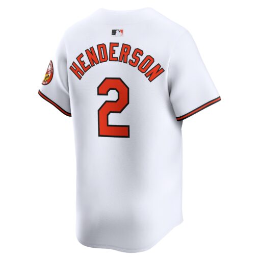Men's Baltimore Orioles Gunnar Henderson White Home Limited Player Jersey - Image 3
