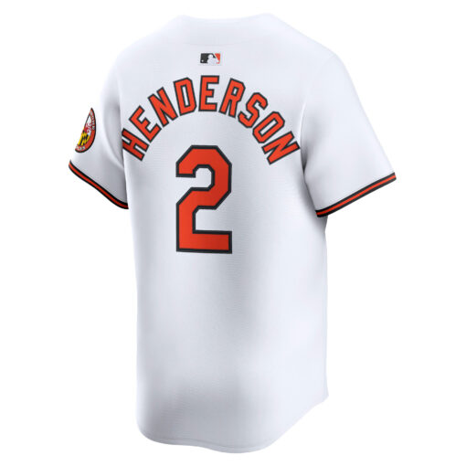 Men's Baltimore Orioles Gunnar Henderson White Home Limited Player Jersey - Image 3