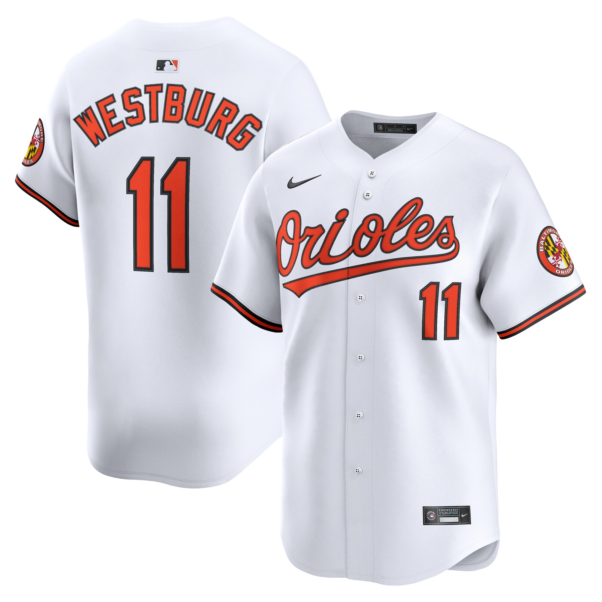 Men's Baltimore Orioles Jordan Westburg White Alternate Limited Player Jersey
