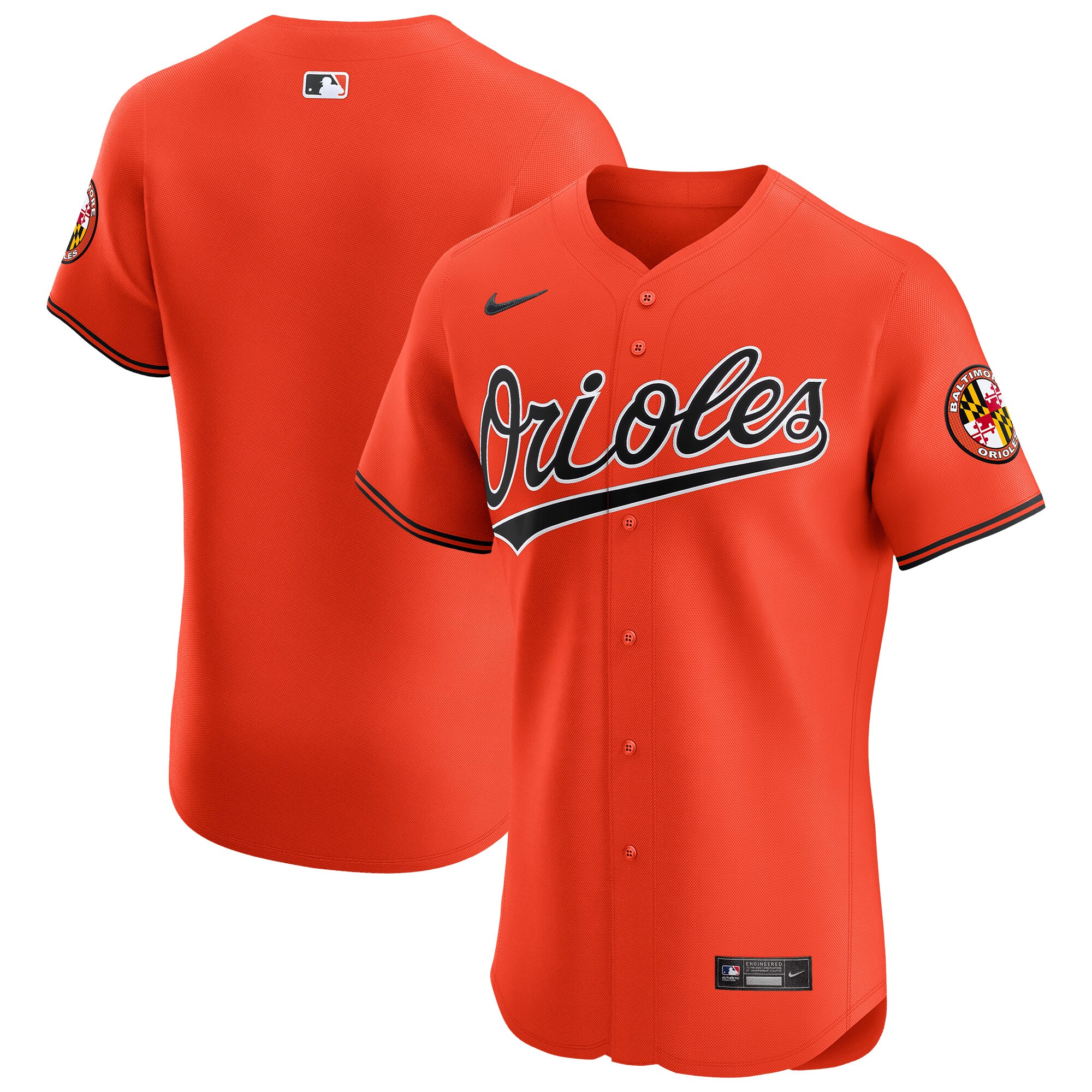 Men's Baltimore Orioles Orange Alternate Vapor Premier Elite Patch Jersey