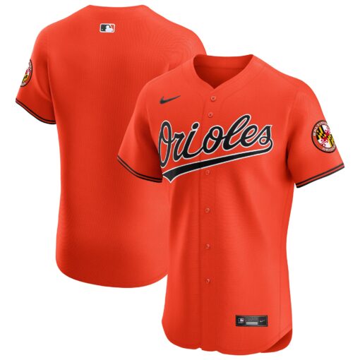 Men's Baltimore Orioles Orange Alternate Vapor Premier Elite Patch Jersey