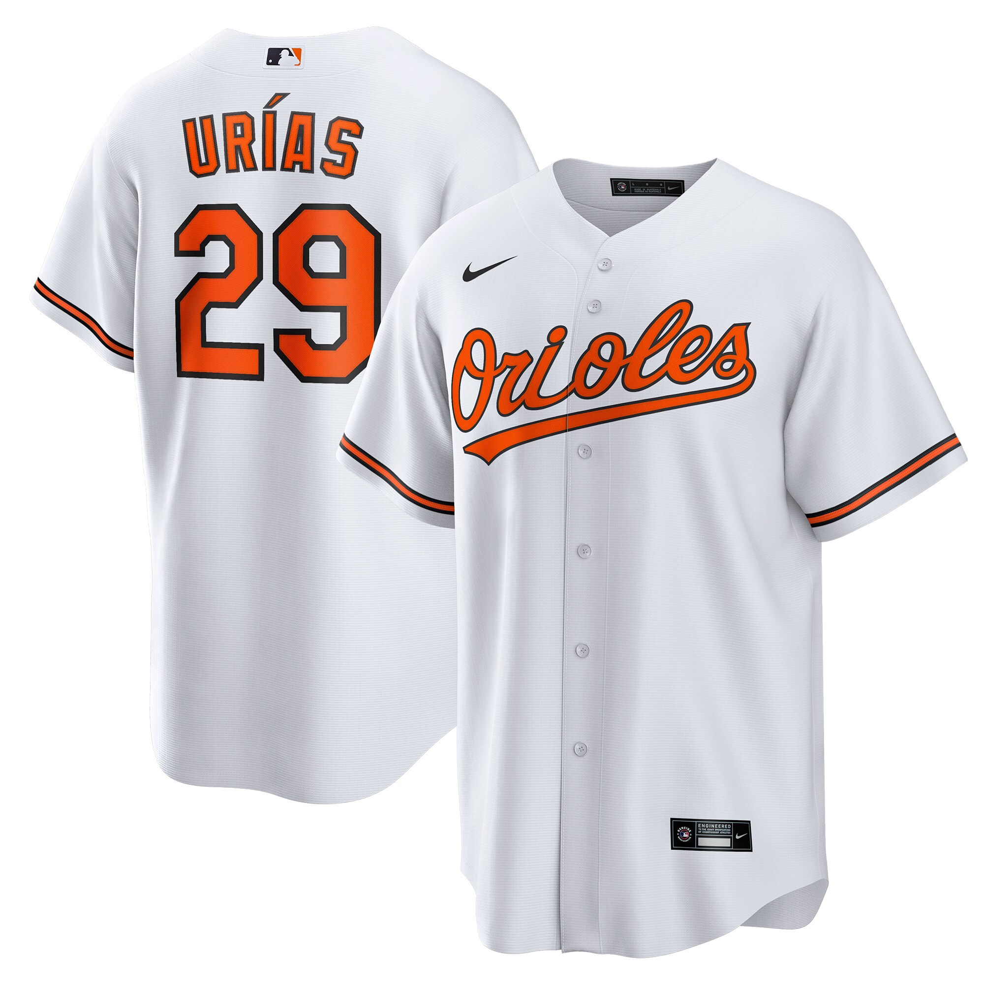 Men's Baltimore Orioles RamÃ³n UrÃ­as White Home Player Jersey