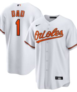 Men's Baltimore Orioles White #1 Dad Home Jersey