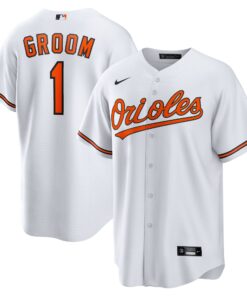 Men's Baltimore Orioles White #1 Groom Home Jersey