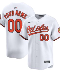 Men's Baltimore Orioles White Home Limited Custom Jersey
