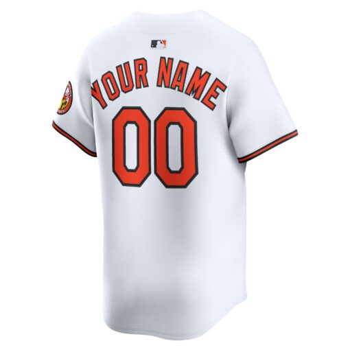 Men's Baltimore Orioles White Home Limited Custom Jersey - Image 3