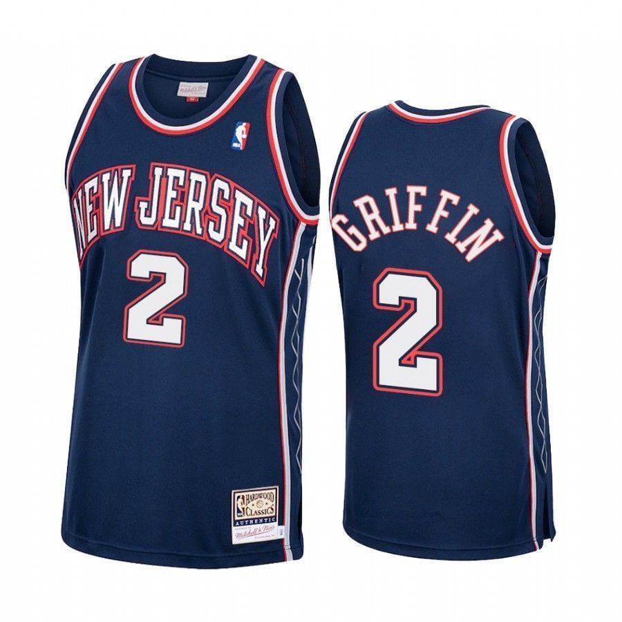 Men's Blake Griffin 2 Brooklyn Nets Hardwood Classics Jersey Navy - JS261