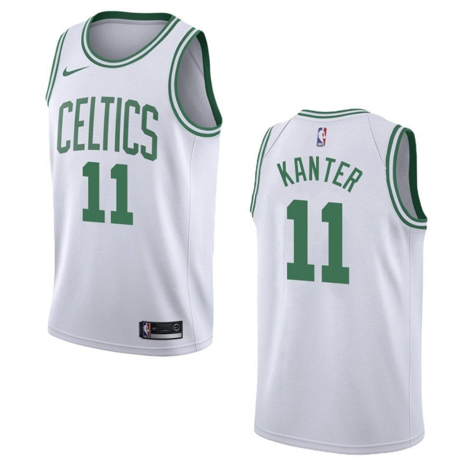 Men's Boston Celtics 11 Enes Kanter Association Swingman Jersey - White - JS817