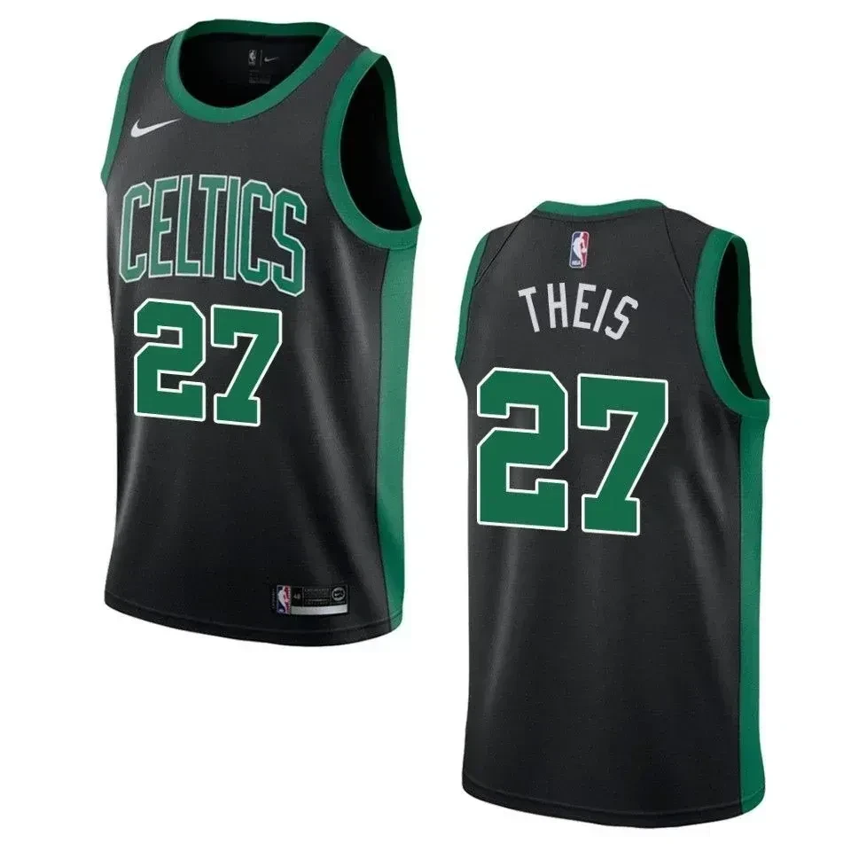 Men's Boston Celtics 27 Daniel Theis Statement Swingman Jersey - Black - JS464