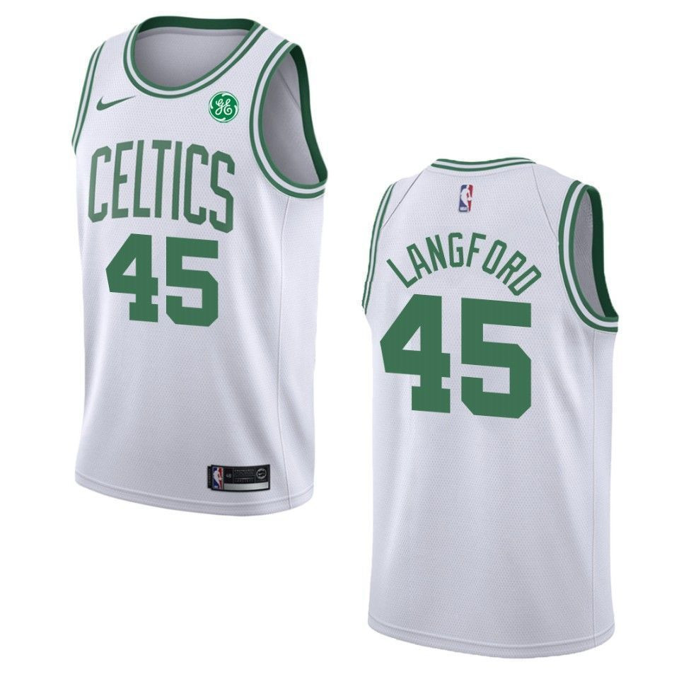 Men's Boston Celtics 45 Romeo Langford Association Swingman Jersey - White - JS823