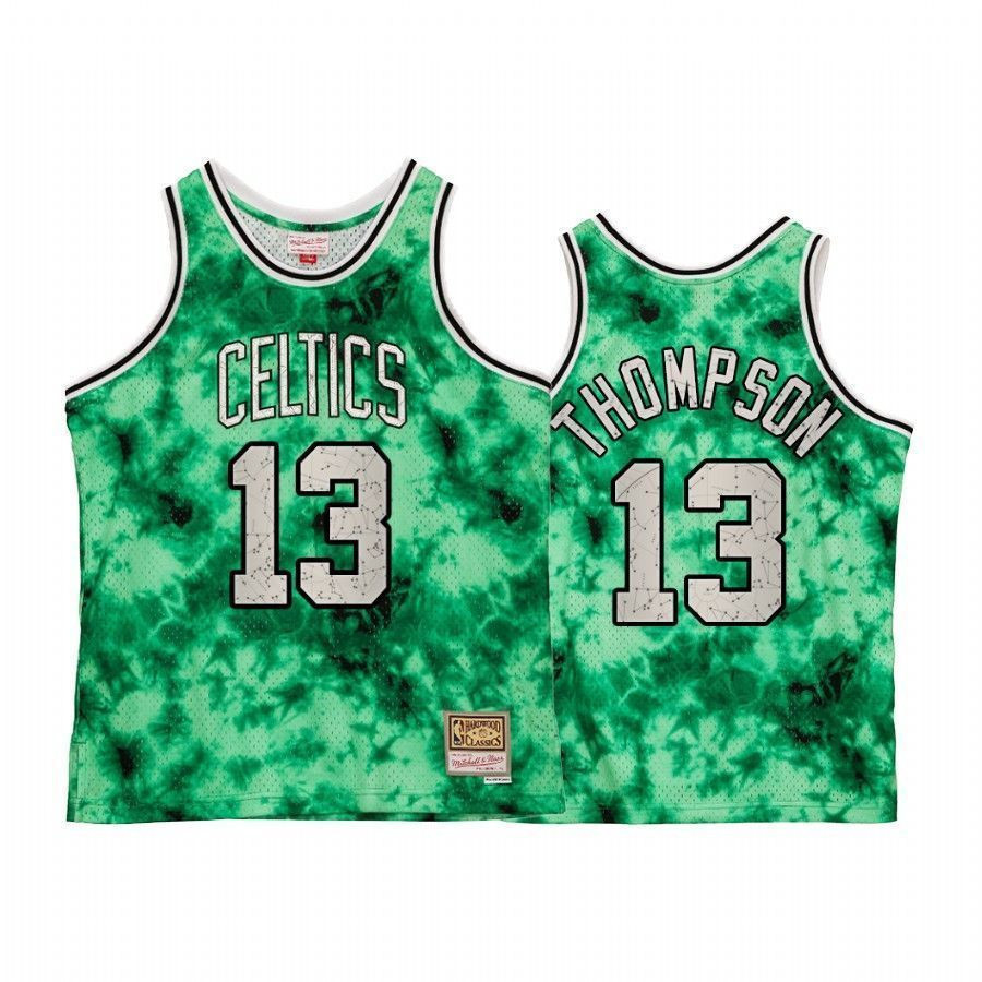 Men's Boston Celtics Tristan Thompson Galaxy Constellation Jersey Green Vintage - JS641