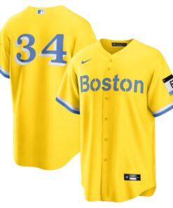 Men's Boston Red Sox David Ortiz Gold Retired Player City Connect Jersey