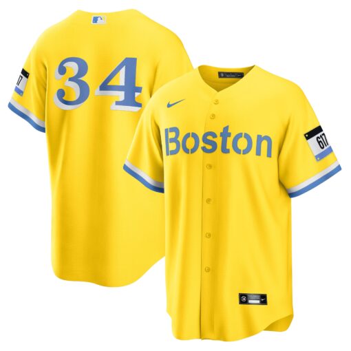 Men's Boston Red Sox David Ortiz Gold Retired Player City Connect Jersey