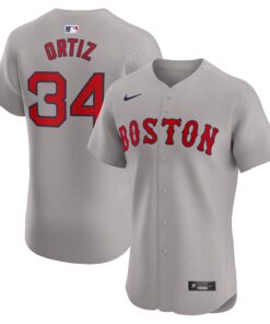Men's Boston Red Sox David Ortiz Gray Road Elite Player Jersey