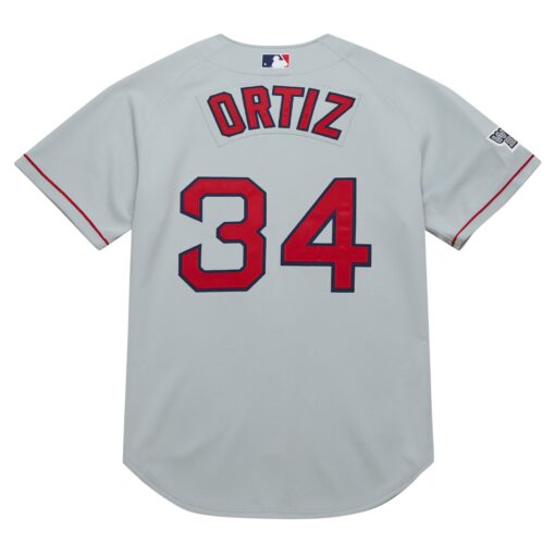 Men's Boston Red Sox David Ortiz Mitchell & Ness Gray 2004 Cooperstown Collection Throwback Jersey - Image 3