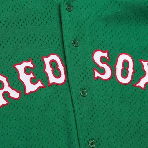 Men's Boston Red Sox David Ortiz Mitchell & Ness Kelly Green Cooperstown Collection Mesh Batting Practice Jersey - Image 6