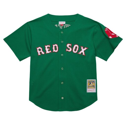 Men's Boston Red Sox David Ortiz Mitchell & Ness Kelly Green Cooperstown Collection Mesh Batting Practice Jersey - Image 2