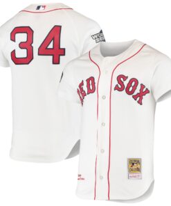Men's Boston Red Sox David Ortiz Mitchell & Ness White 2004 Cooperstown Collection Home Jersey
