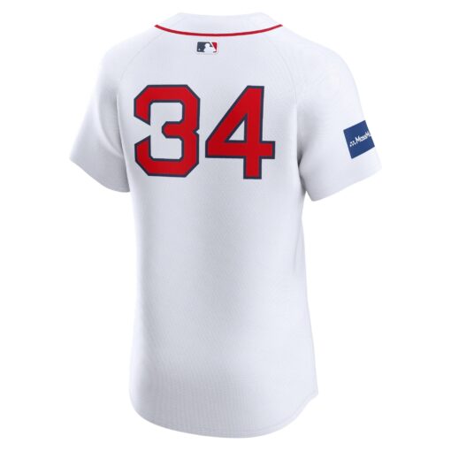 Men's Boston Red Sox David Ortiz White Home Elite Sponsor Patch Player Jersey - Image 3