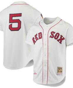 Men's Boston Red Sox Nomar Garciaparra Mitchell & Ness White 1997 Cooperstown Collection Jersey