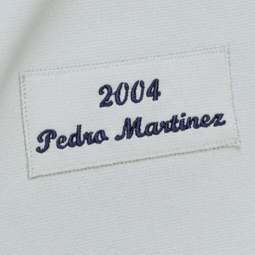 Men's Boston Red Sox Pedro Martinez Mitchell & Ness Gray 2004 Cooperstown Collection Throwback Jersey - Image 6