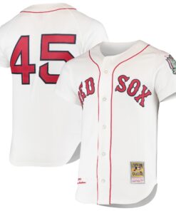 Men's Boston Red Sox Pedro Martinez Mitchell & Ness White 1999 Cooperstown Collection Home Jersey