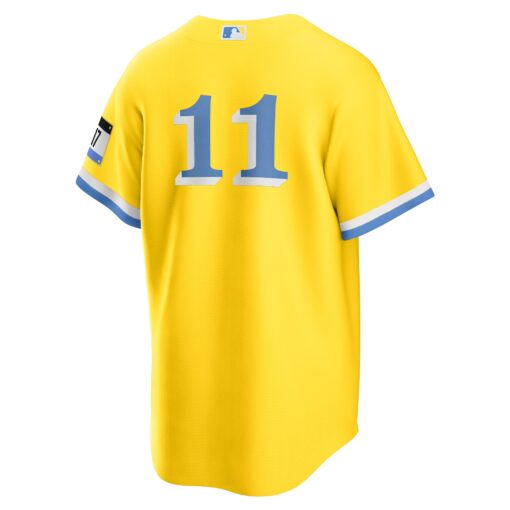 Men's Boston Red Sox Rafael Devers Gold/Light Blue City Connect Player Jersey - Image 3
