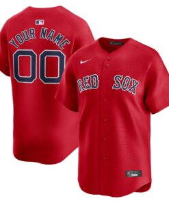Men's Boston Red Sox Red Alternate Limited Custom Jersey