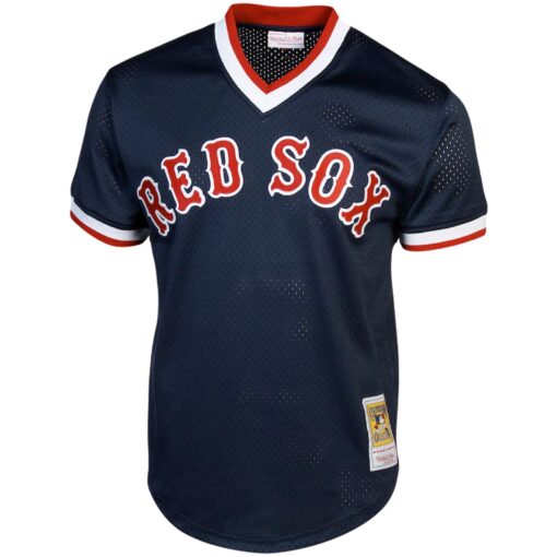 Men's Boston Red Sox Ted Williams Mitchell & Ness Navy Cooperstown Collection Big & Tall Mesh Batting Practice Jersey - Image 2