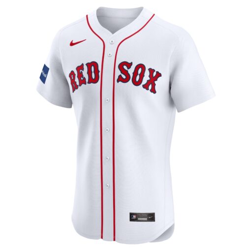 Men's Boston Red Sox White Home Elite Patch Jersey - Image 2