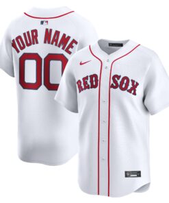 Men's Boston Red Sox White Home Limited Custom Jersey