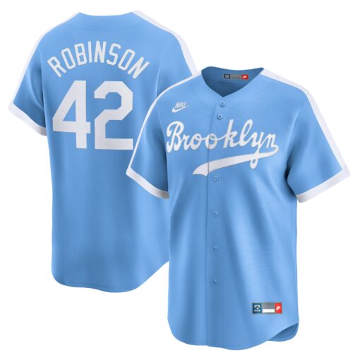Men's Brooklyn Dodgers Jackie Robinson Royal Throwback Cooperstown Collection Limited Jersey