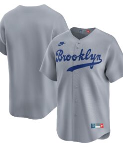 Men's Brooklyn Dodgers White Throwback Cooperstown Collection Limited Jersey