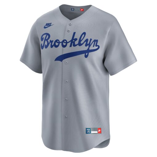 Men's Brooklyn Dodgers White Throwback Cooperstown Collection Limited Jersey - Image 2