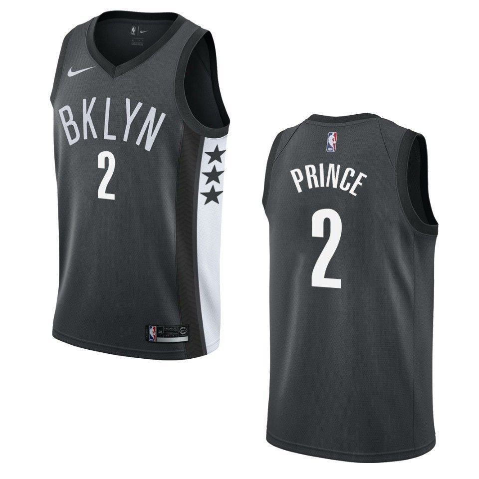 Men's Brooklyn Nets 2 Taurean Prince Statement Swingman Jersey - Black - JS883