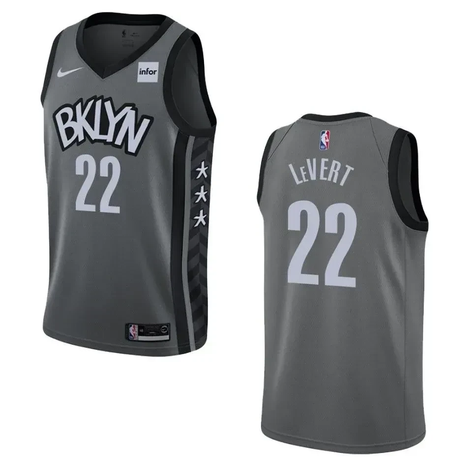 Men's Brooklyn Nets 22 Caris Levert Statement Edition Swingman Jersey - Gray - JS896