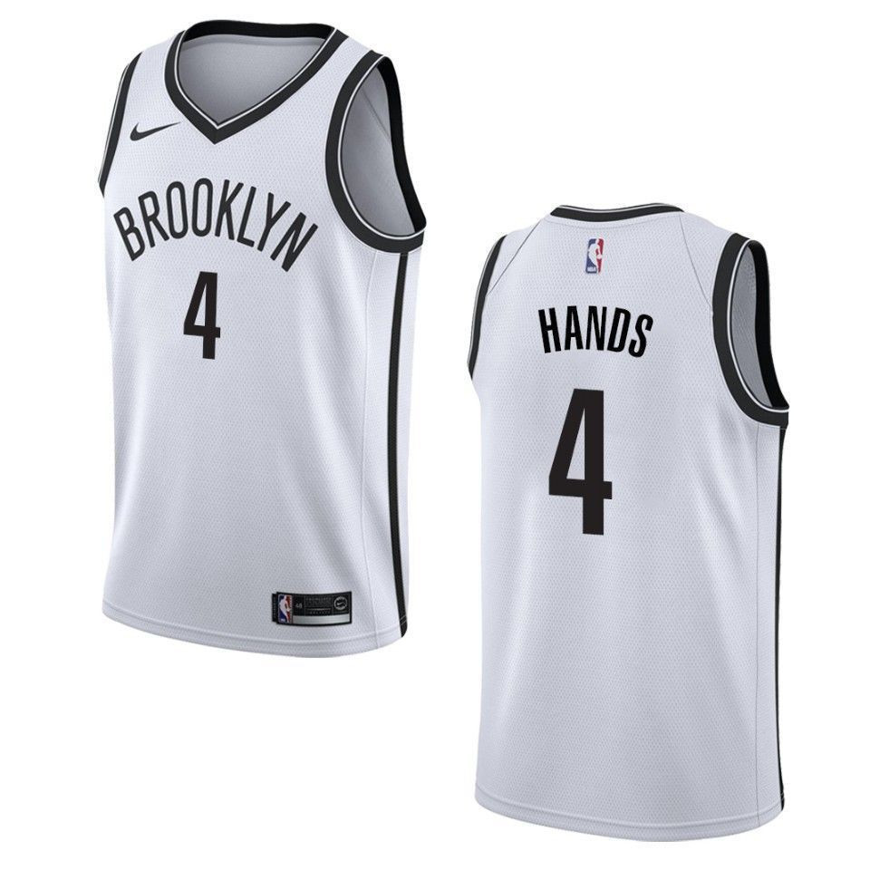 Men's Brooklyn Nets 4 Jaylen Hands Association Swingman Jersey - White - JS945