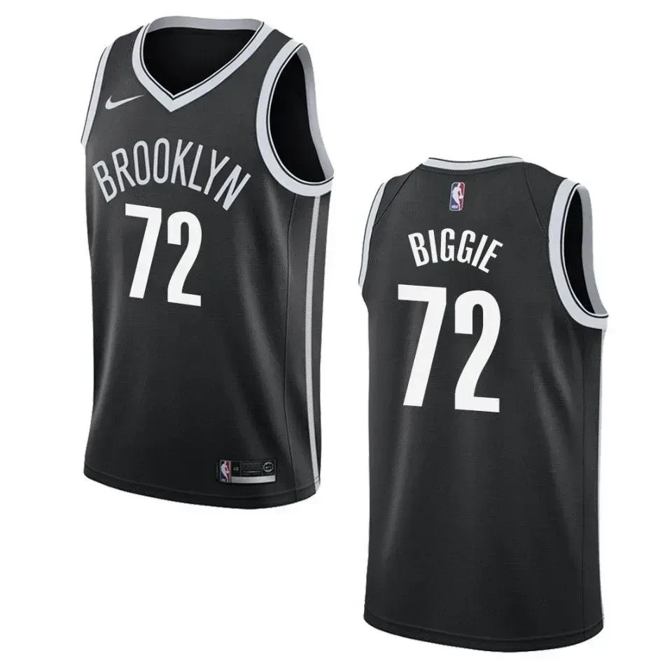 Men's Brooklyn Nets 72 Biggie Smalls Icon Jersey - Black - JS277