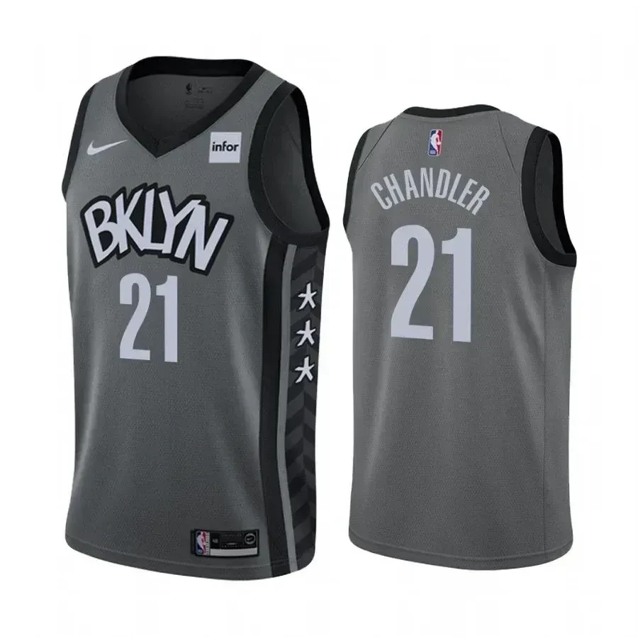Men's Brooklyn Nets Wilson Chandler 21 Statet Edition Jersey - JS613