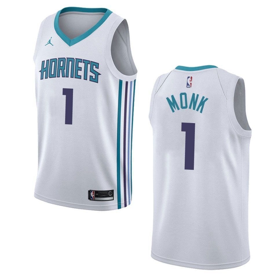 Men's Charlotte Hornets 1 Malik Monk Association Swingman Jersey - White - JS989
