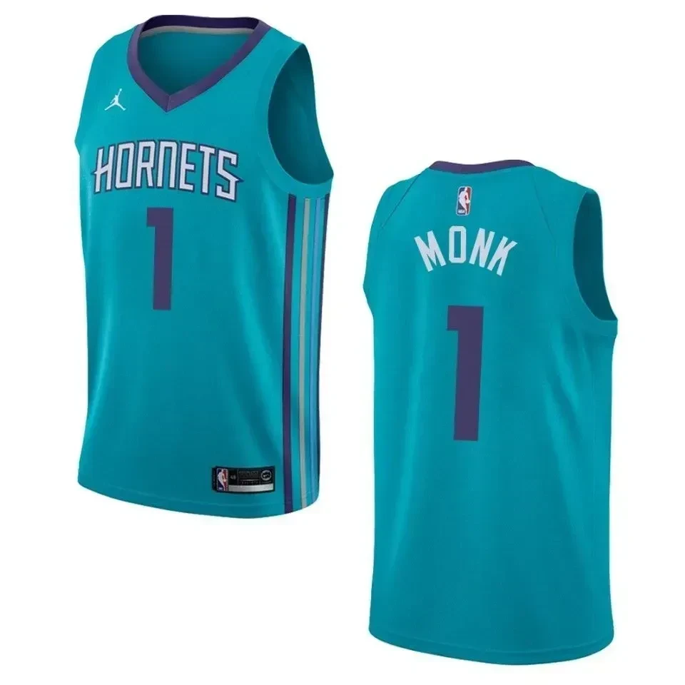 Men's Charlotte Hornets 1 Malik Monk Icon Swingman Jersey - Teal - JS787