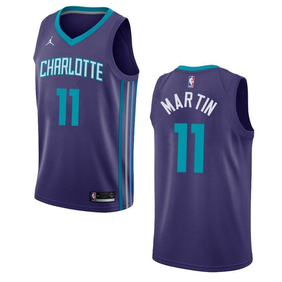 Men's Charlotte Hornets 11 Cody Martin Statement Swingman Jersey - Purple - JS883