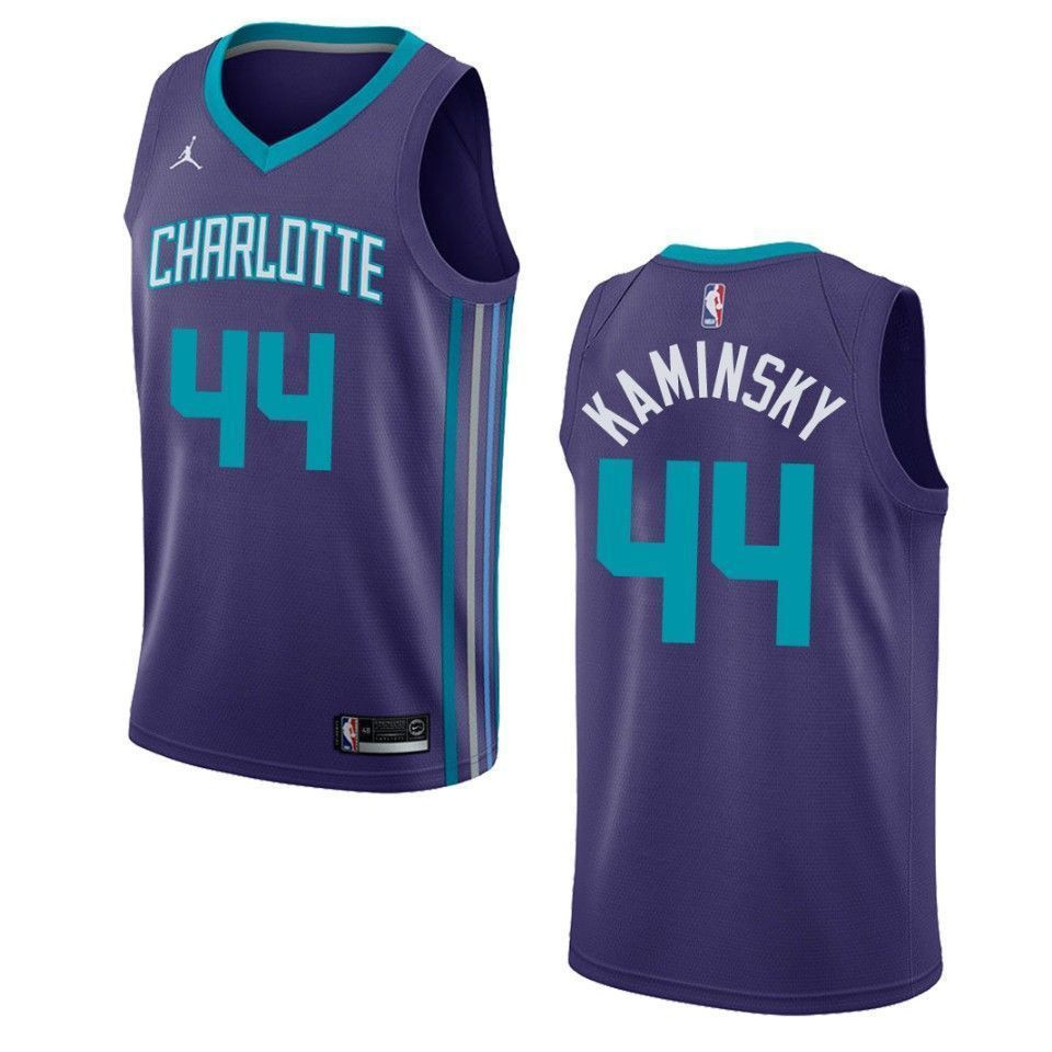 Men's Charlotte Hornets 44 Frank Kaminsky Statement Swingman Jersey - Purple - JS497
