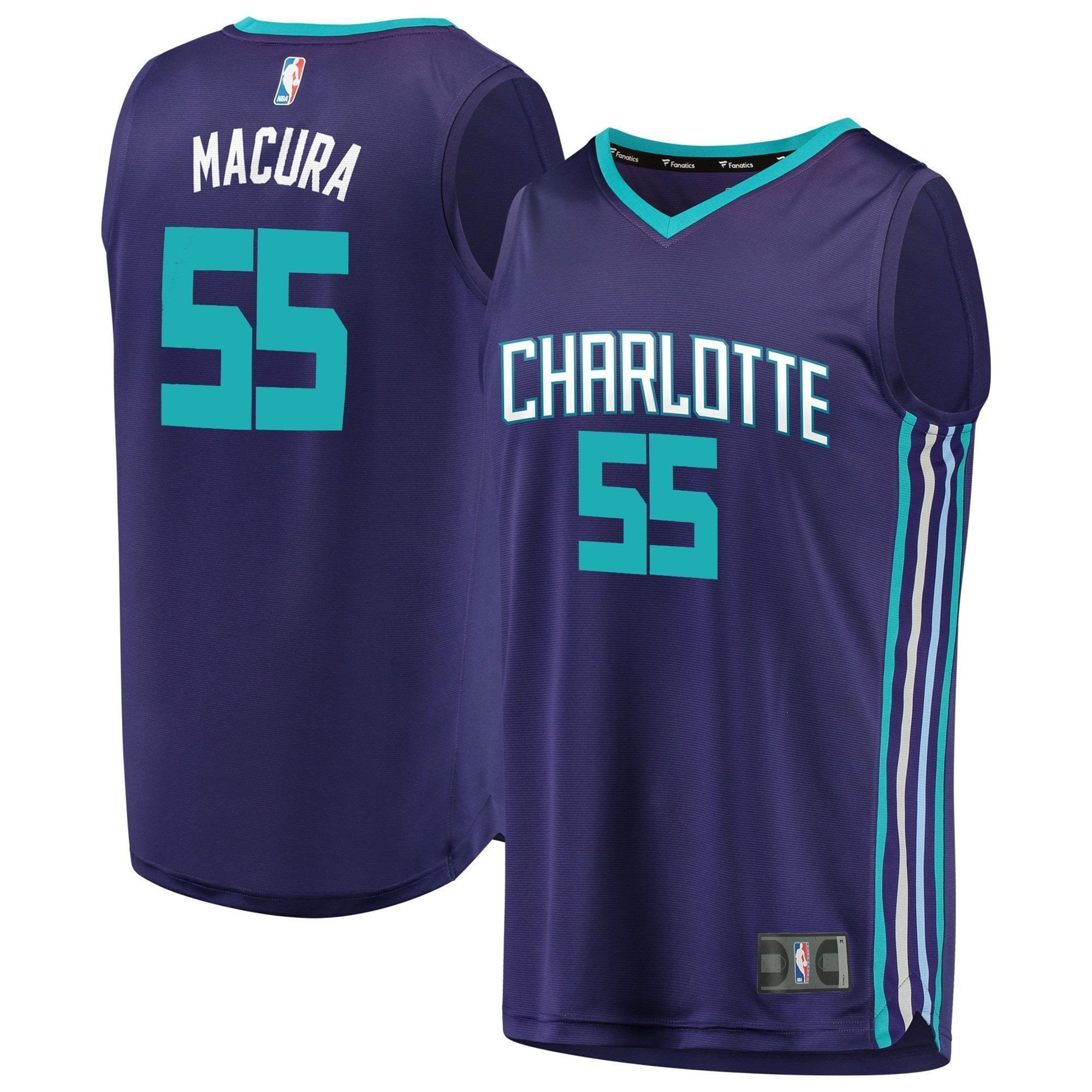 Men's Charlotte Hornets 55 J.p. Macura Statement Swingman Jersey - Purple - JS638