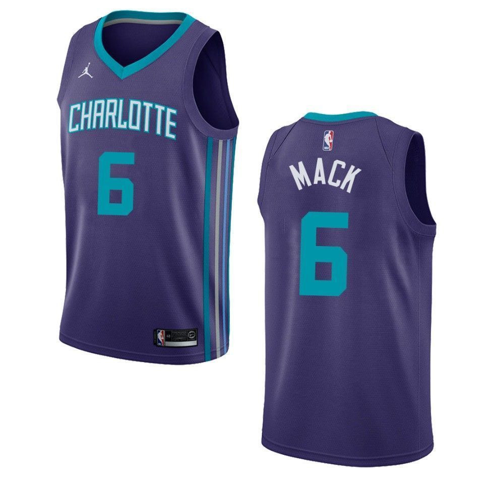Men's Charlotte Hornets 6 Shelvin Mack Statement Swingman Jersey - Purple - JS305