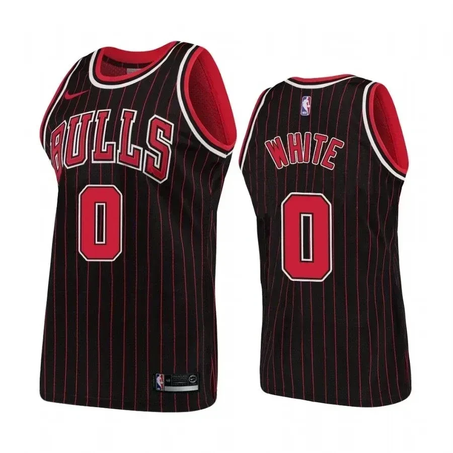 Men's Chicago Bulls 0 Coby White Hardwood Classics Black Jersey - JS526